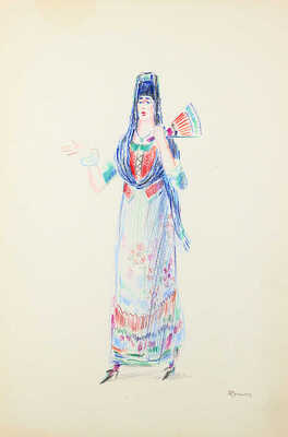 Суханов Борис Фёдорович. Лот из восьми листов с эскизами костюмов